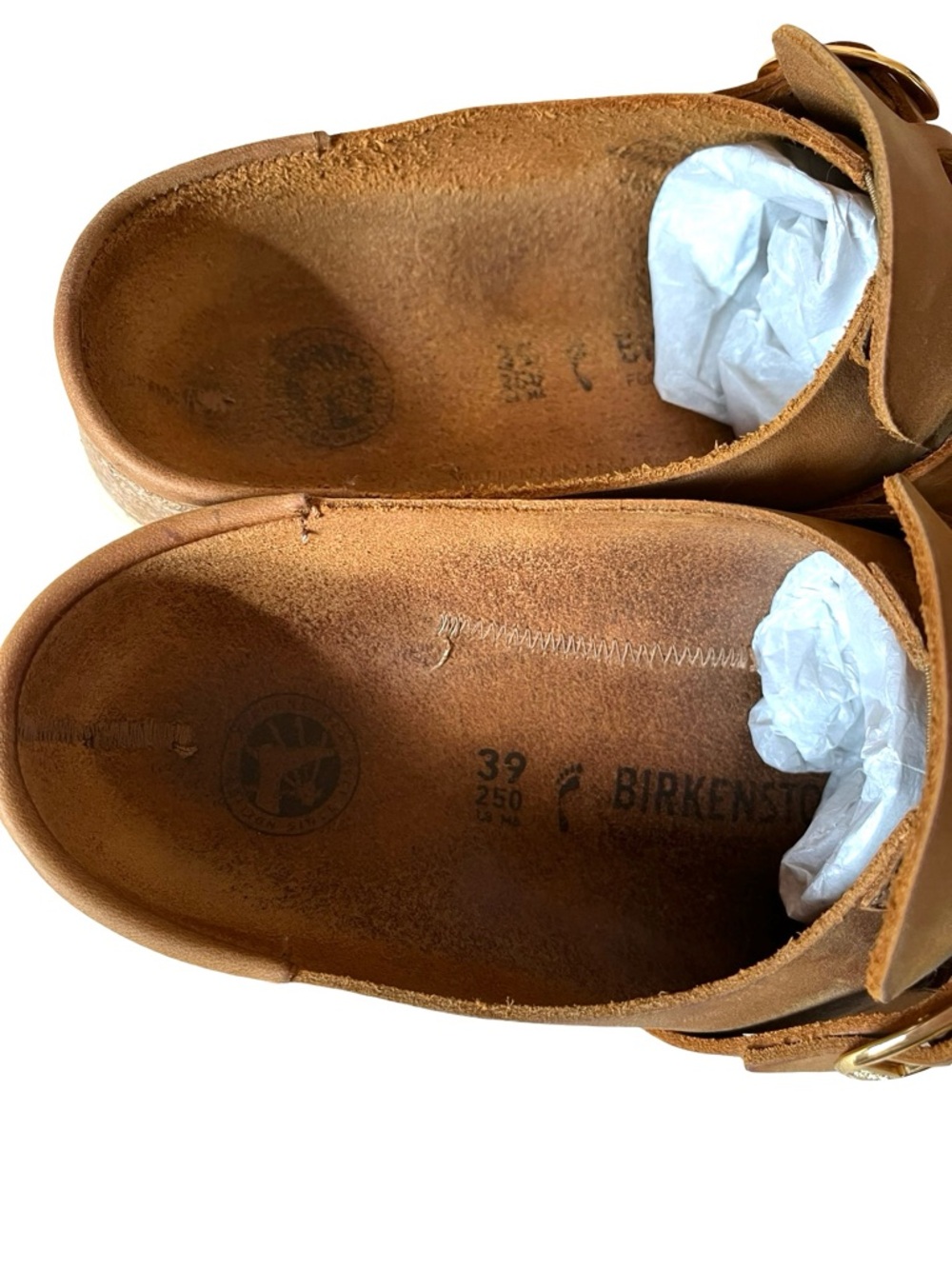 Birkenstock Buckley Cognac Oiled Leather Narrow 39 - US woman’s 8-8.5 - Picture 6 of 8